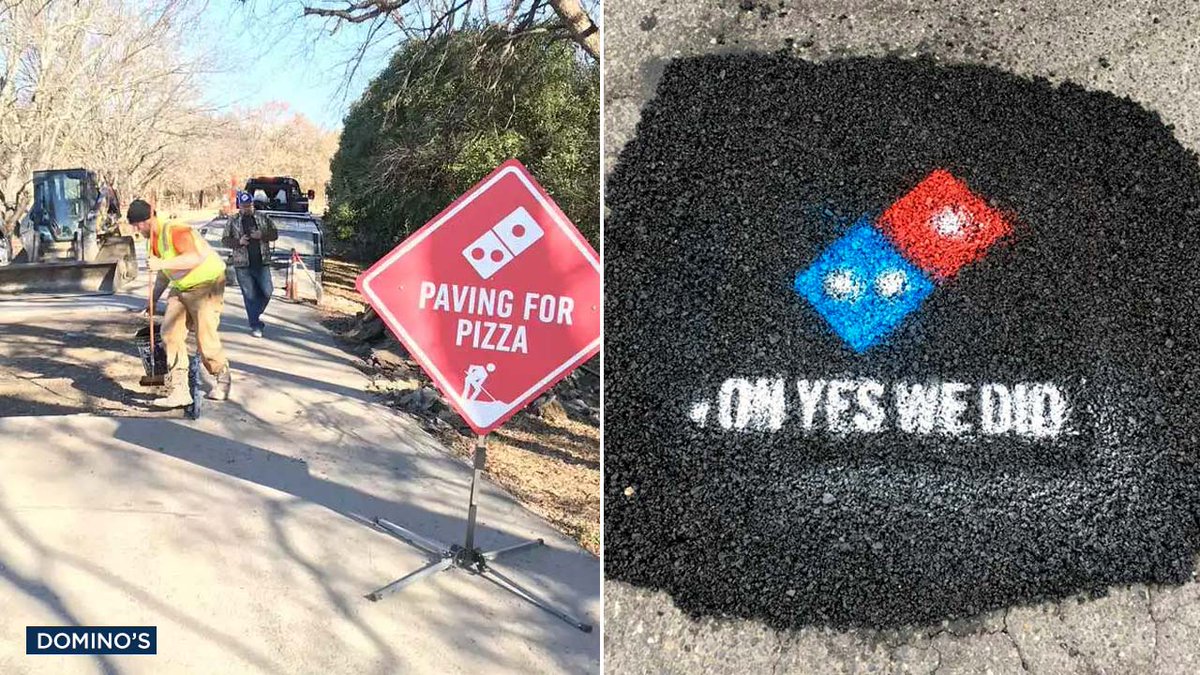  سنگفرش دومینو برای پیتزا - بازاریابی چریکی 