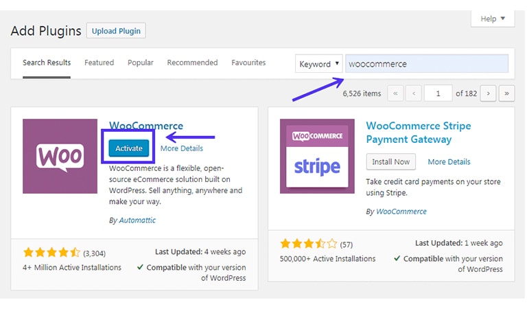 نصب پلاگین woocommerce