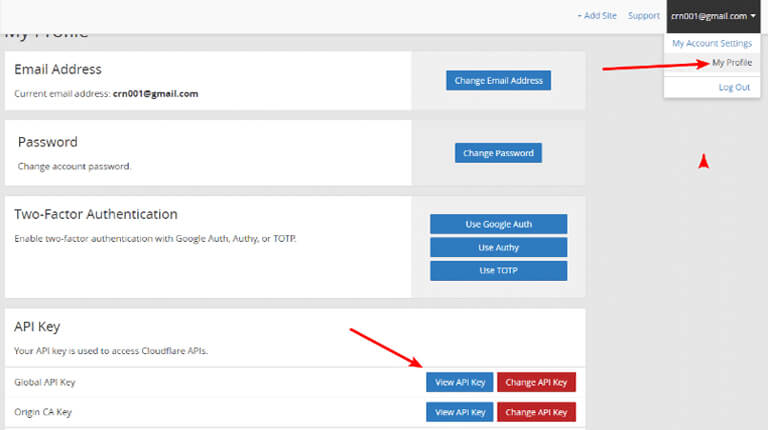 CloudFlare چیست - view API key 
