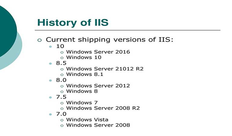 تاریخچه IIS و ورژن‌های آن - iis چیست