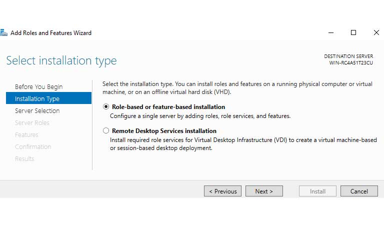 Select Installation Type Windows Server 2016 - iis چیست