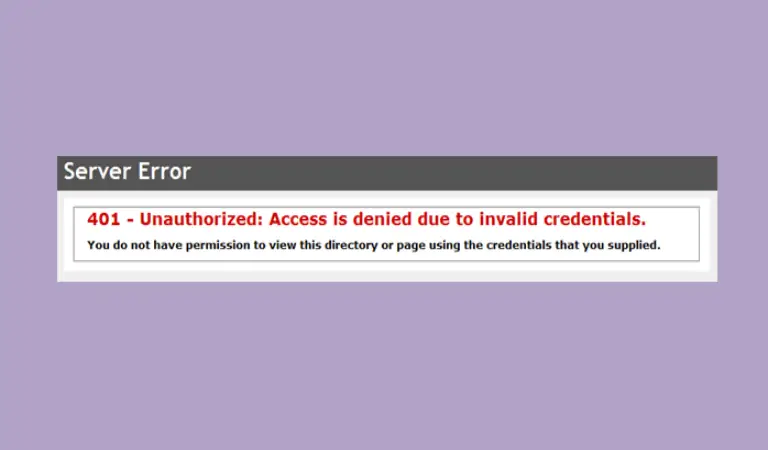 401 Unauthorized