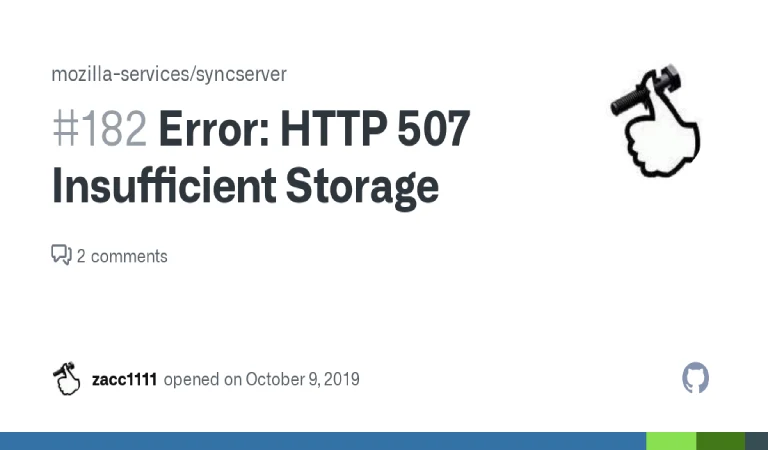 507 Insufficient Storage (WebDAV)