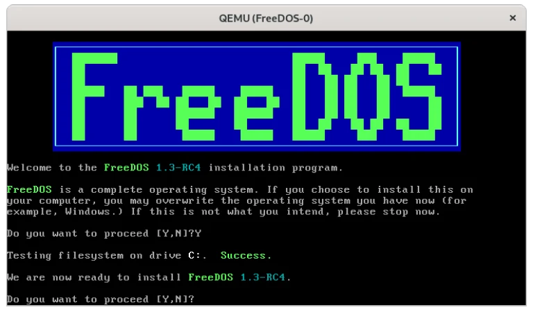 بررسی آپتایم سرور با FreeDOS