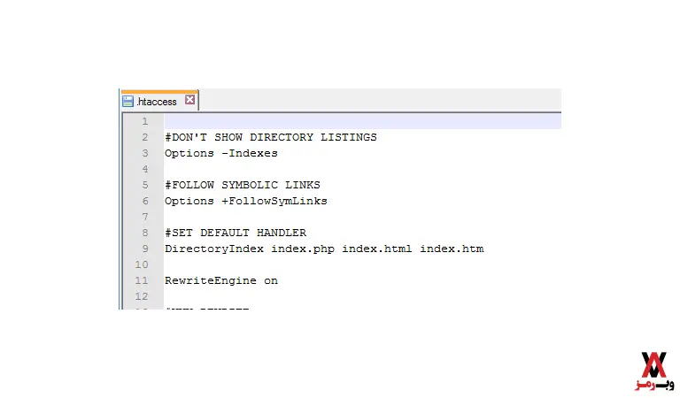 ساخت فایل htaccess