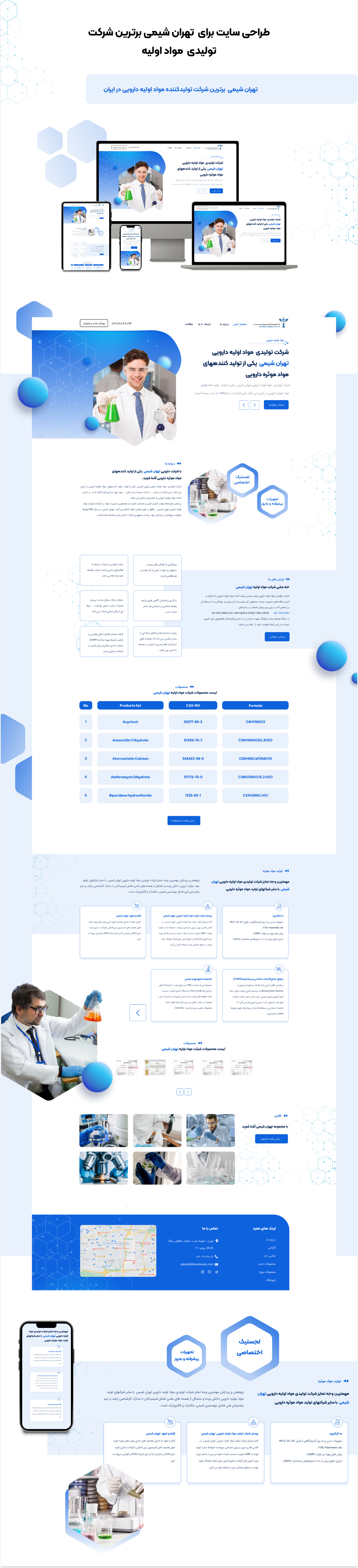 موکاپ طراحی شده سایت تهران شیمی