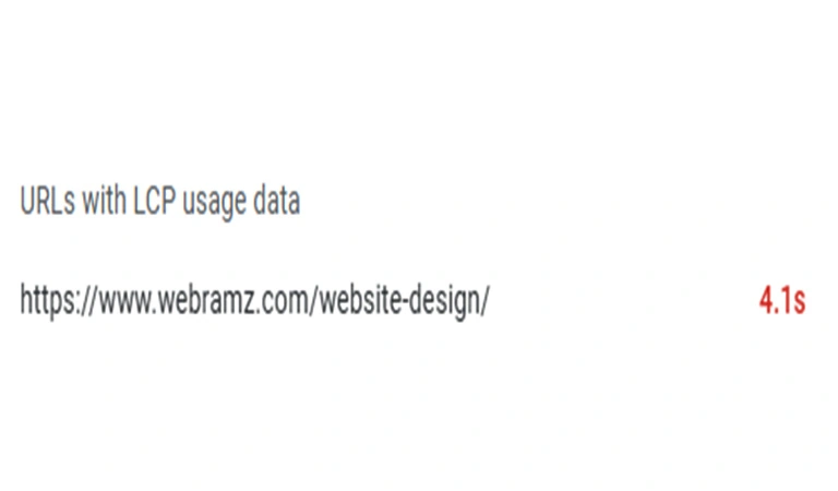 اندازه گیری LCP صفحه طراحی سایت وب‌رمز با ابزار جدید chrome user experience report
