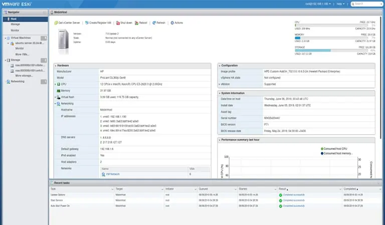 مرحله 1: اتصال به ESXi