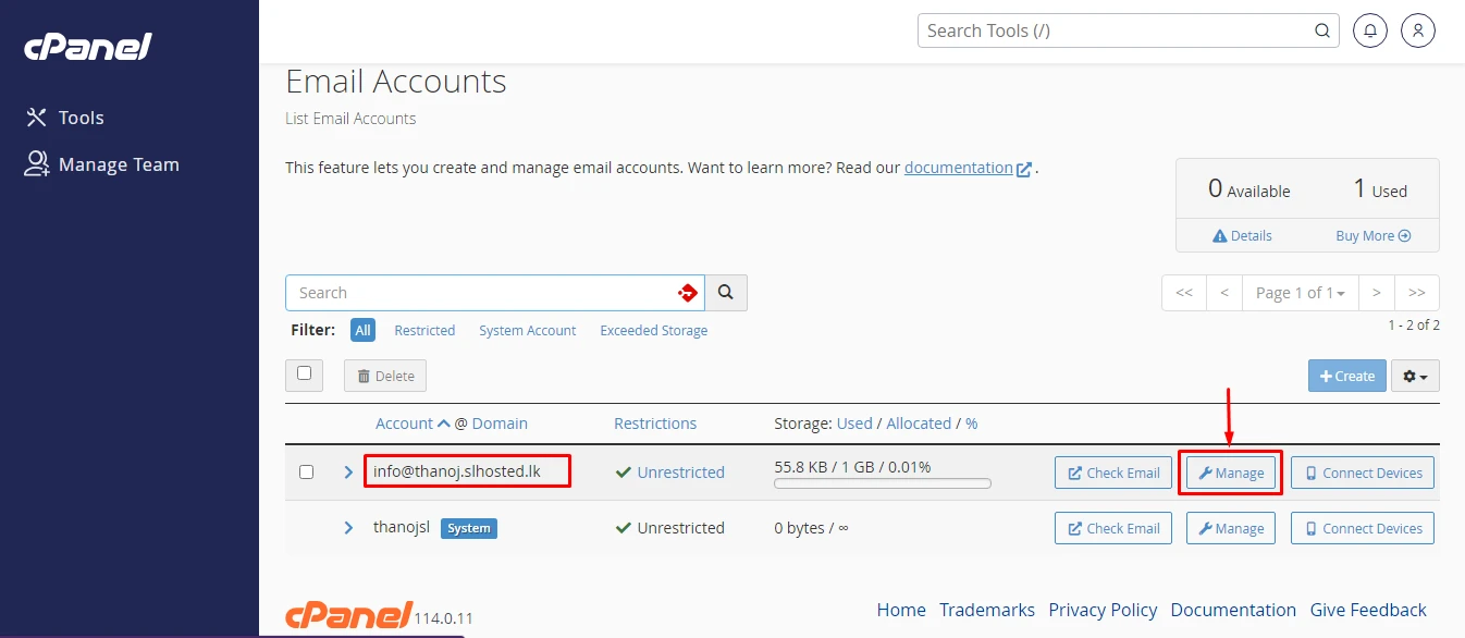 cpanel-manage-email